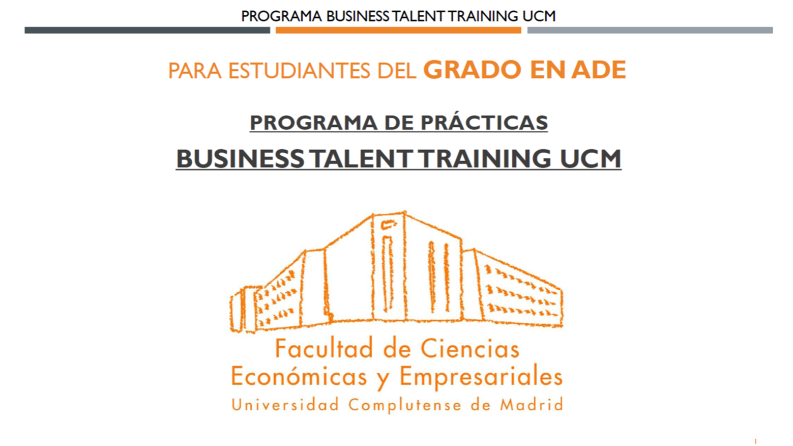 Información programa Business Talent Training UCM 